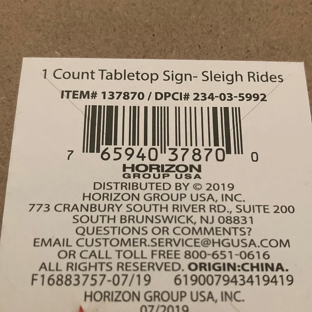 Target BP 2019 North Pole Sleigh Rides Tabletop Sign